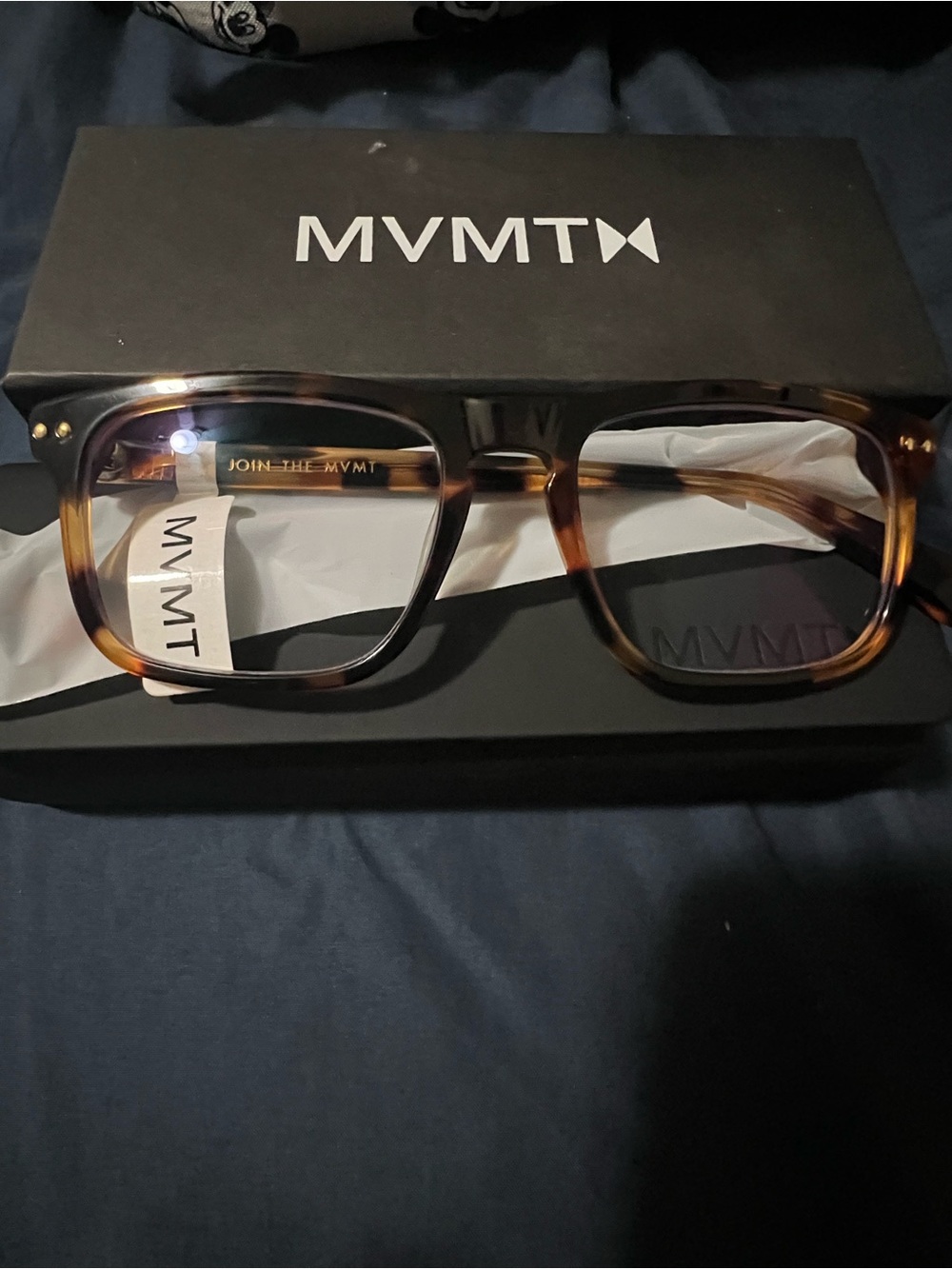MVMT blue light Tortoiseshell Square Glasses NWT